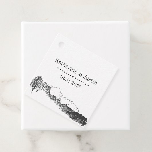 Mountain retraite rustieke bruiloft bedankjes labels (In situ)