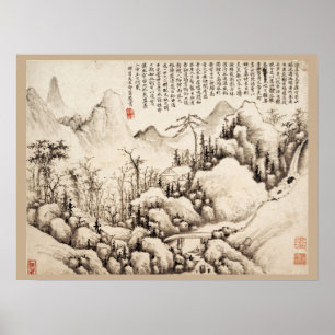 "Mountain Retreat" Chinese kunstdrukkunst Poster