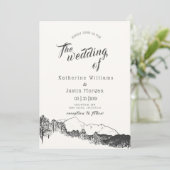 Mountain Retreat Rustic Faire-part de mariage (Debout devant)