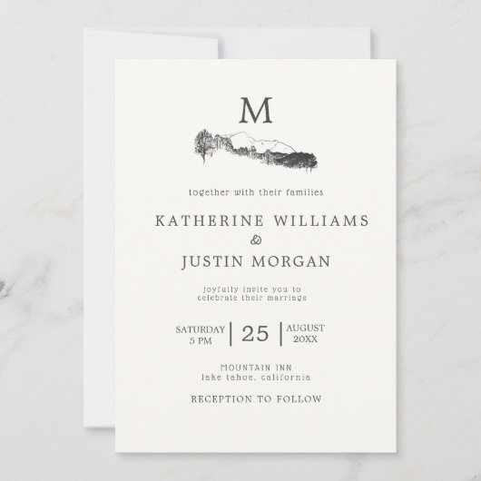 Mountain Retreat ⎢ Rustic Wedding Invitation (Voorkant)