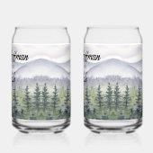 Mountain Retreat Waterverf Drinkware Set Blikvorm Glas (Links)