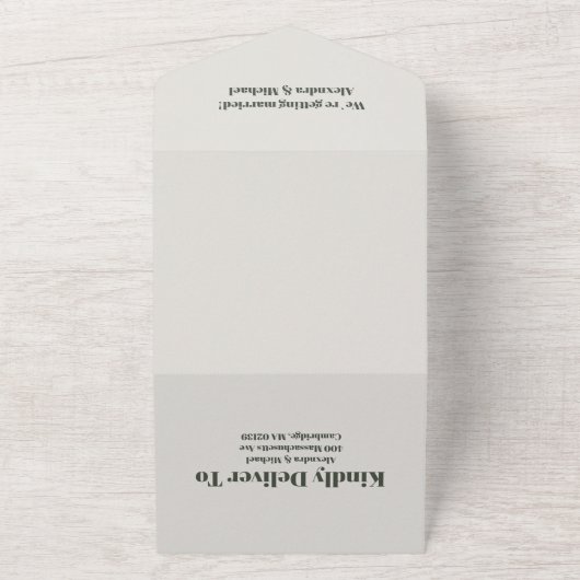 Mountain River Herfst Winterlandschap Bruiloft All In One Uitnodiging (Buitenkant)