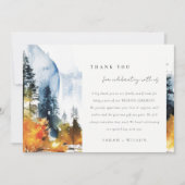 Mountain River Herfst Winterlandschap Bruiloft Bedankkaart (Voorkant)