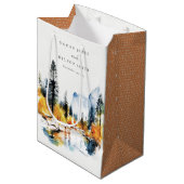 Mountain River Herfst Winterlandschap Bruiloft Medium Cadeauzakje (Voorkant Gekanteld)