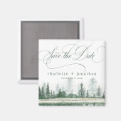 Mountain Rustic Wedding Save the Date Magnet Magneet (Voorkant / Achterkant)