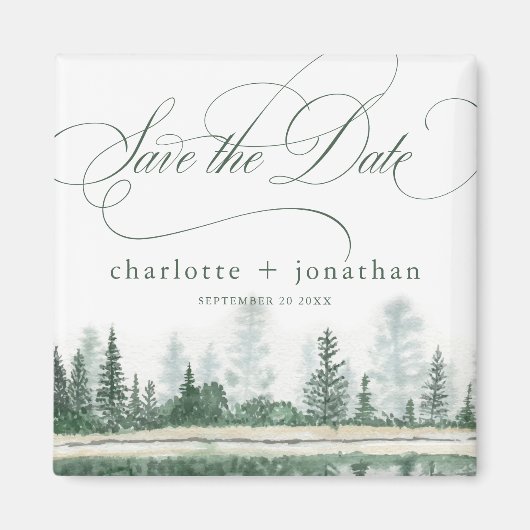 Mountain Rustic Wedding Save the Date Magnet Magneet (Voorkant)