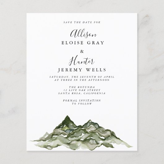 Mountain Save the Date (Voorkant)