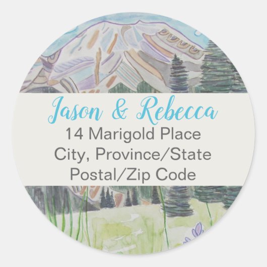 Mountain Scene Envelope Fold Address Label (20) (Voorkant)