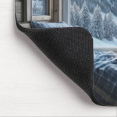 Mountain Scene In Een Cabin Window Muismat (Hoek)