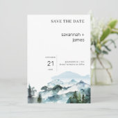 Mountain Scene Wedding Enregistrer La Carte Date (Debout devant)