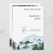 Mountain Scene Wedding Enregistrer La Carte Date (Devant / Derrière)