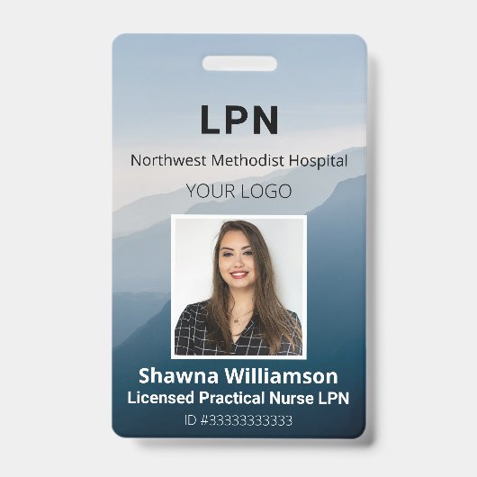 Mountain Scenery Medewerker ID-badge met barcode Badge (Voorzijde)