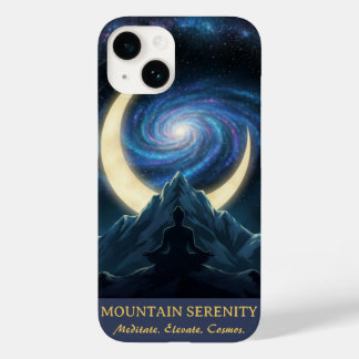 Mountain Serenity Cosmic Meditation, Crescent Moon Case-Mate iPhone 14 Hoesje