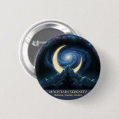 Mountain Serenity Cosmic Meditation, Crescent Moon Ronde Button 5,7 Cm (Voorkant /achterkant)