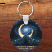 Mountain Serenity Cosmic Meditation, Crescent Moon Sleutelhanger (Voorkant)
