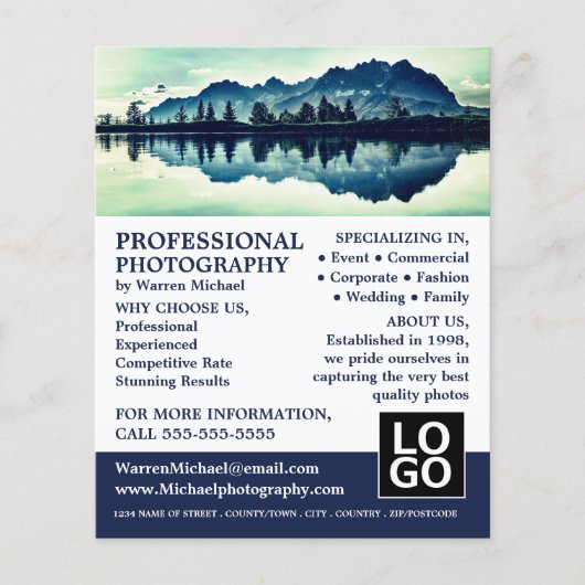 Mountain Shot, Photography, Photographer Hire Flyer (Voorkant)
