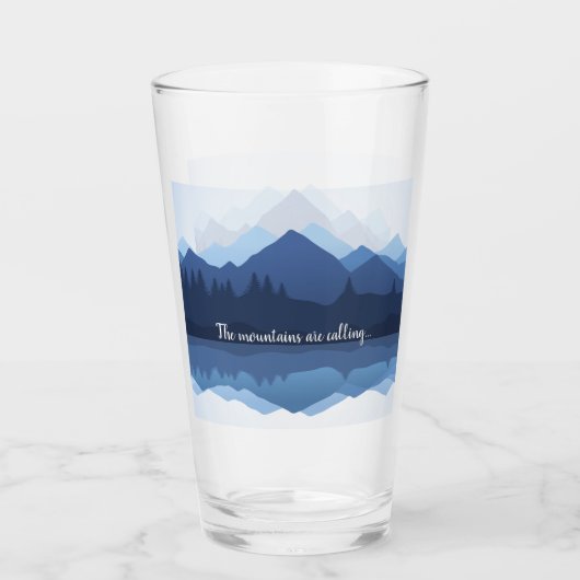 Mountain Silhouette Design Drink glas (Voorkant)
