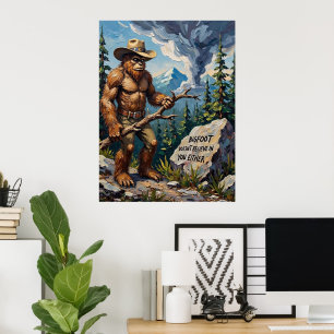 Mountain Skeptic: Bigfoot's Woodland Wisdom Poster