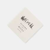 Mountain Sketch | Aangepaste bruiloft Servetten (Hoek)