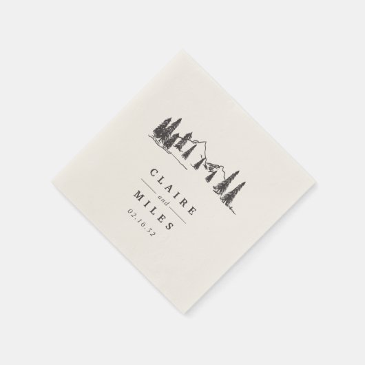 Mountain Sketch | Aangepaste bruiloft Servetten (Hoek)