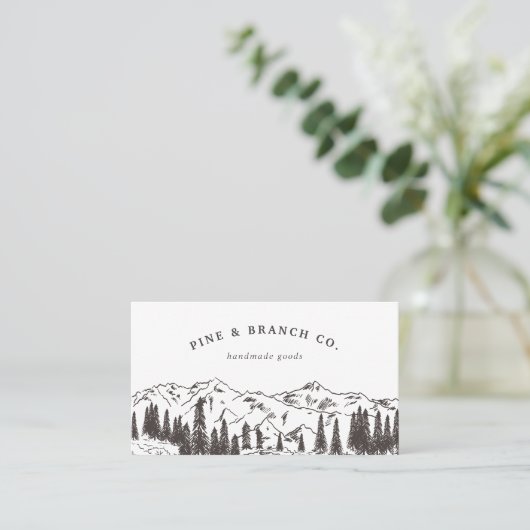 Mountain Sketch Logo QR-code Visitekaartje (Staand voorkant)