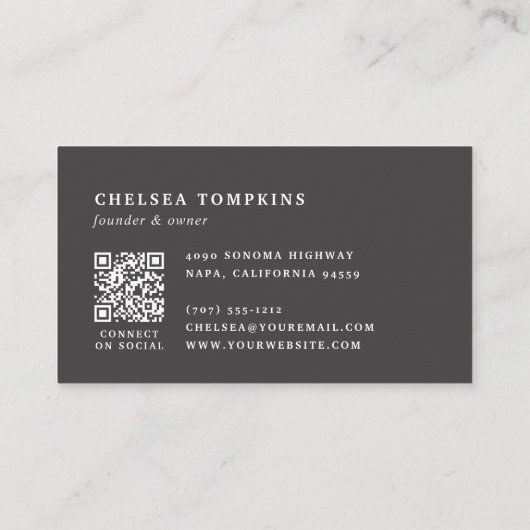 Mountain Sketch Logo QR-code Visitekaartje (Achterkant)