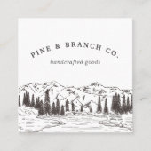 Mountain Sketch Logo Vierkante Visitekaartje (Voorkant)