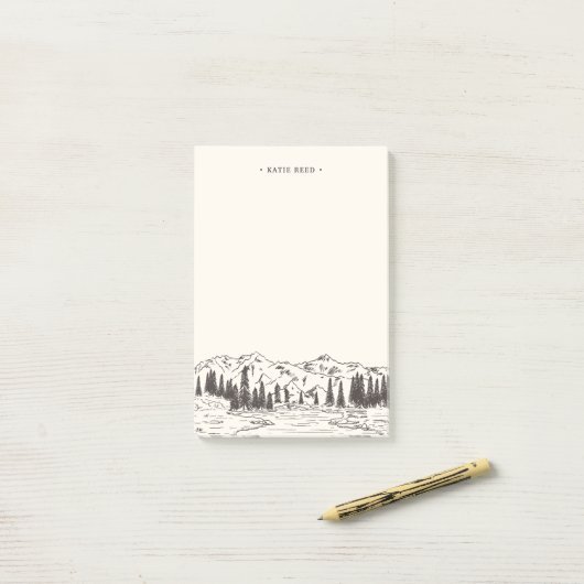 Mountain Sketch, persoonlijk Post-it® Notes (Op bureau)