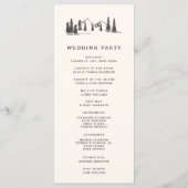Mountain Sketch Wedding Ceremony Program Programma (Achterkant)