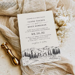 Mountain Sketch Wedding Invitation<br><div class="desc">A rustic chic choice for weddings in mountain, forest or winter settings, our Mountain Sketch wedding invitation features a mountain scene with pine trees and a flowing river along the bottom of the card. Personalize with your wedding details in a mix of block and calligraphy script lettering, in dusty gray-brown....</div>