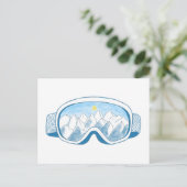 Mountain Ski Goggles Feestdagenkaart (Staand voorkant)