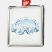 Mountain Ski Goggles Metalen Ornament (Links)