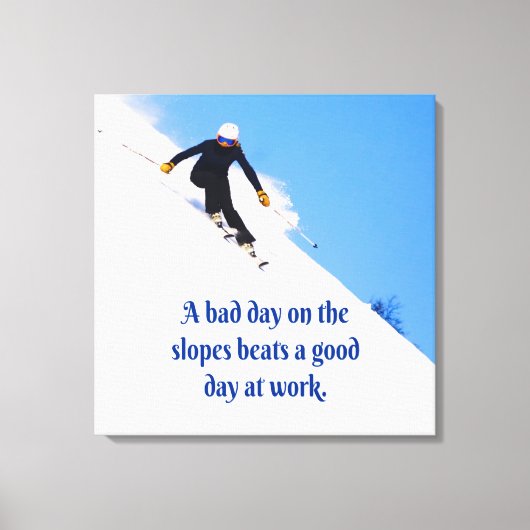 Mountain Ski Slopes Fresh Snow Herfst Skiing Funny Canvas Afdruk (Voorkant)