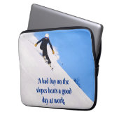 Mountain Ski Slopes Fresh Snow Herfst Skiing Funny Laptop Sleeve (Voorkant Links)