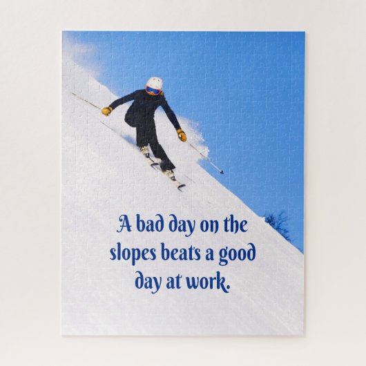 Mountain Ski Slopes Fresh Snow Herfst Skiing Funny Legpuzzel (Verticaal)