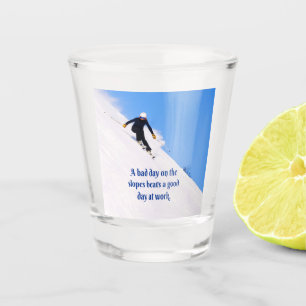 Mountain Ski Slopes Fresh Snow Herfst Skiing Funny Shot Glas