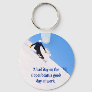 Mountain Ski Slopes Fresh Snow Herfst Skiing Funny Sleutelhanger