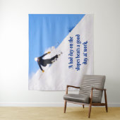 Mountain Ski Slopes Fresh Snow Herfst Skiing Funny Wandkleed (In situ)