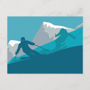 Mountain Skiing Sport Briefkaart