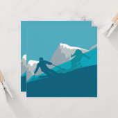 Mountain Skiing Sport Kaart (Voorkant / Achterkant in situ)