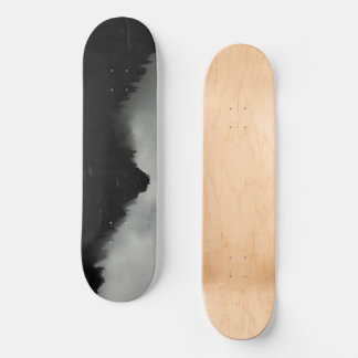 Mountain Skyline in Black en White Skateboard