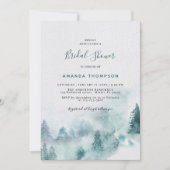 Mountain Smoky Greenery Invitation de douche nupti (Devant)