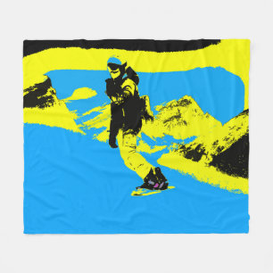 Mountain Snowboarden- Snowboarder fleece deken