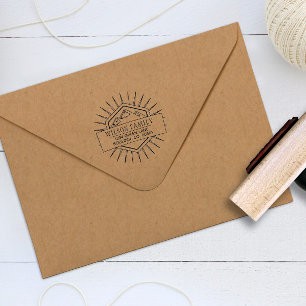 Mountain Star Aangepaste retour adres Rubber stemp Zelfinktende Stempel
