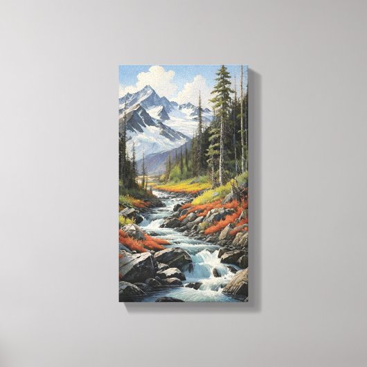 Mountain Stream Canvas Muurkunst Afdruk (Voorkant)