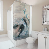 Mountain Stream, Hokusai Douchegordijn (In situ)