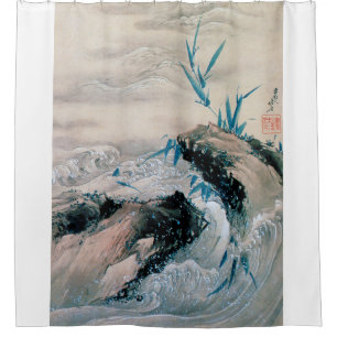 Mountain Stream, Hokusai Douchegordijn