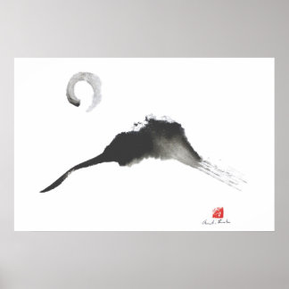 Mountain, Sumi-e Poster