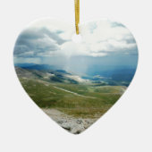 Mountain Sun Rays Keramisch Ornament (Voorkant)