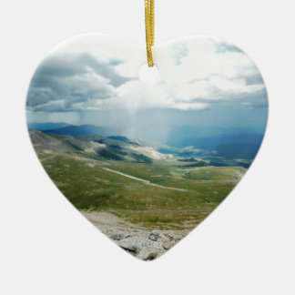 Mountain Sun Rays Keramisch Ornament